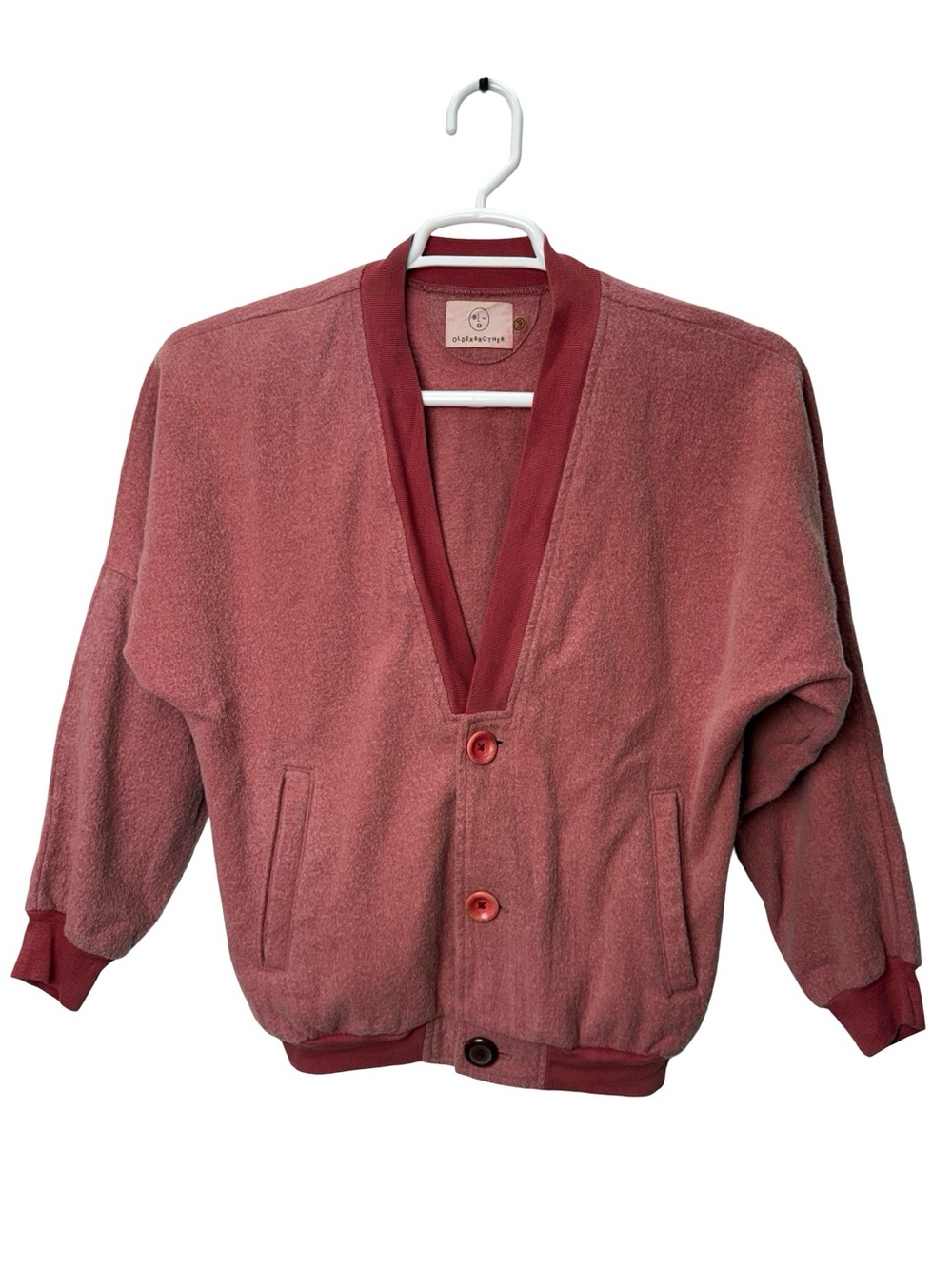Older Brother Red Wool Cardigan Men's Size XXS